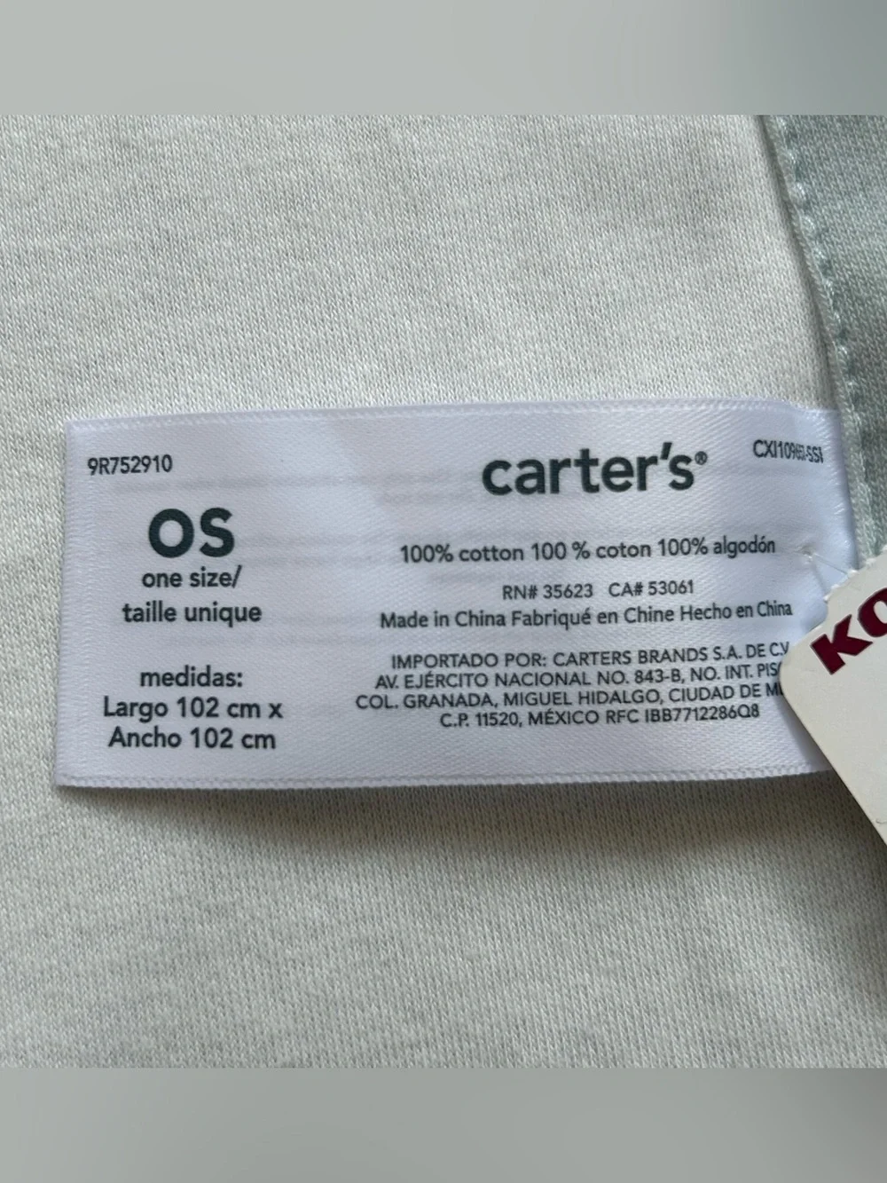 Carter’s Baby Milestone Blanket Moon Stars Months Hello World One Size Cotton